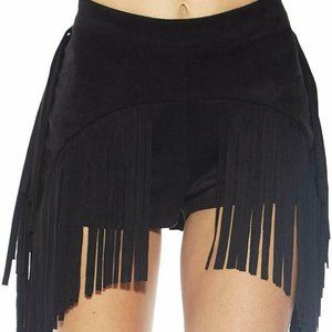 High Waisted Fringe Skirt Booty Shorts